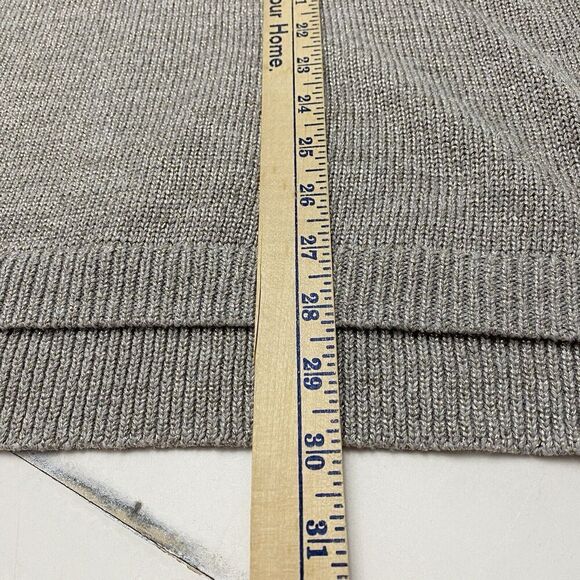 J Jill Zinc Shimmer Gray Gold Crew Neck Pullover Knit Sweater Women's Large - Picture 7 of 12